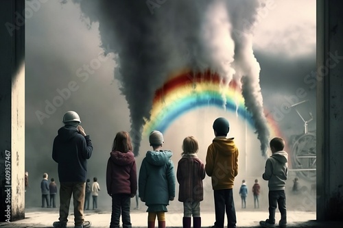 somewhere over the rainbow, air pollution, Environmental awareness, kids