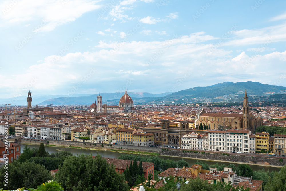 Beautiful view from Piazza Michelangelo in Florence, Italy