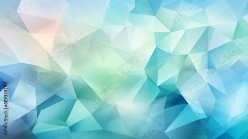Triangular design with gradient background, pale green and sky blue