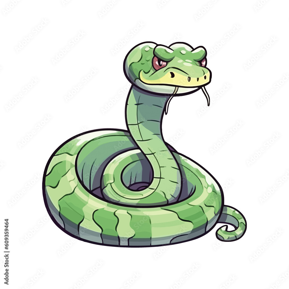 Fototapeta premium Playful Serpent: Adorable Snake Illustration