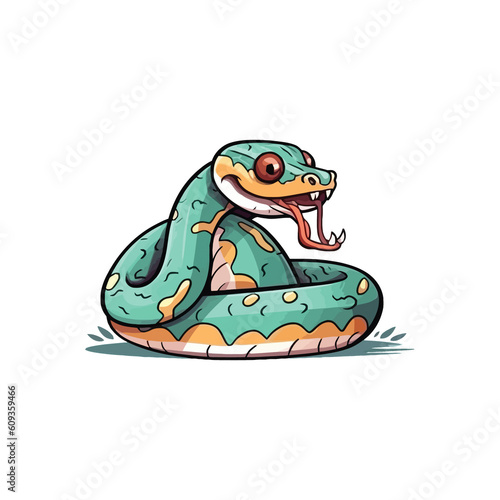 Playful Serpent: Adorable Snake Illustration