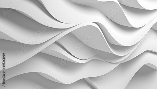 Abstract white wave background minimal white graphic wallpaper. Generative Ai