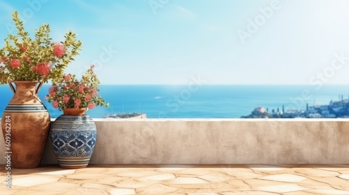 Serene Mediterranean Wall Backdrop