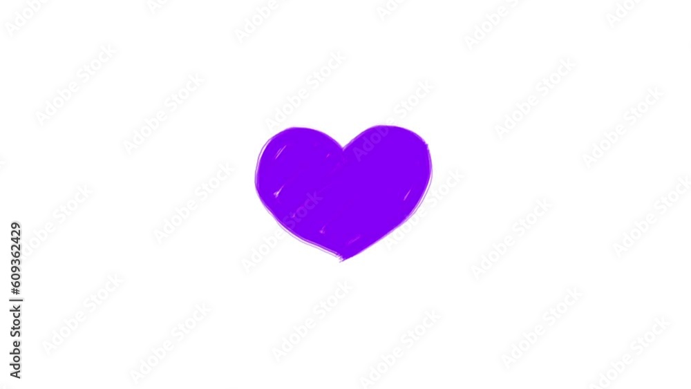 Animated purple symbol of the heart. Hand-drawn scribble icon. Vector illustration isolated on a white screen background. Animated purple symbol of the heart. Hand-drawn scribble icon. Vector illustration isolated on a white screen background.
