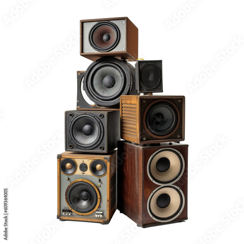 Obraz na płótnie stack vintage audio music speaker isolated