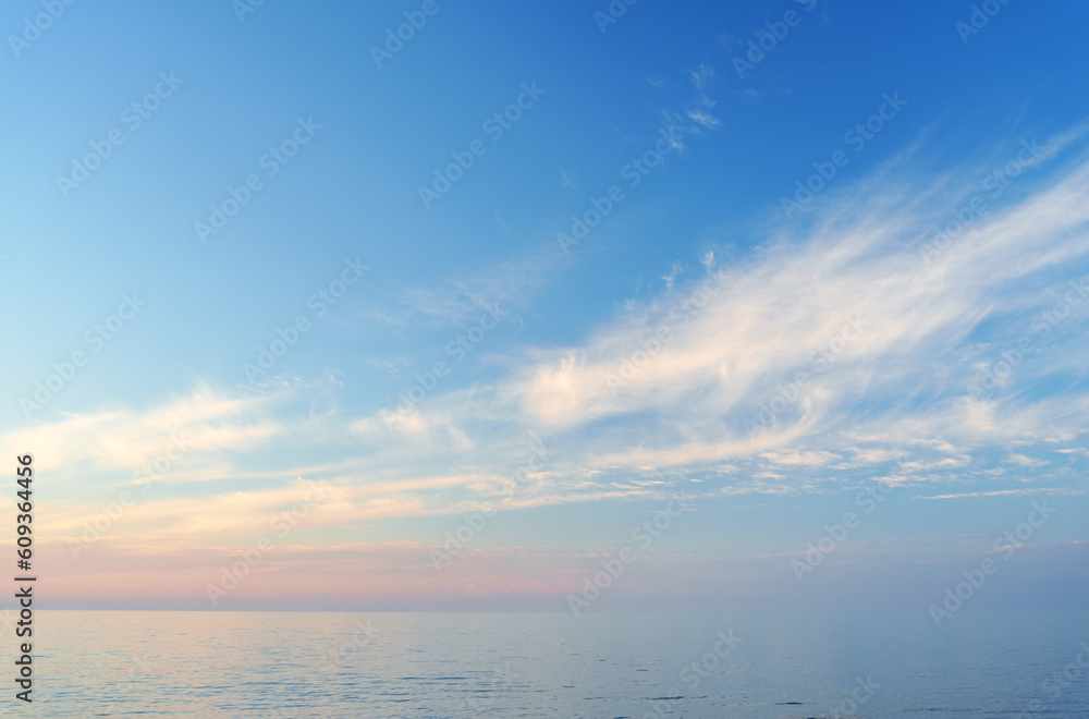 Sky background and sea sunset.