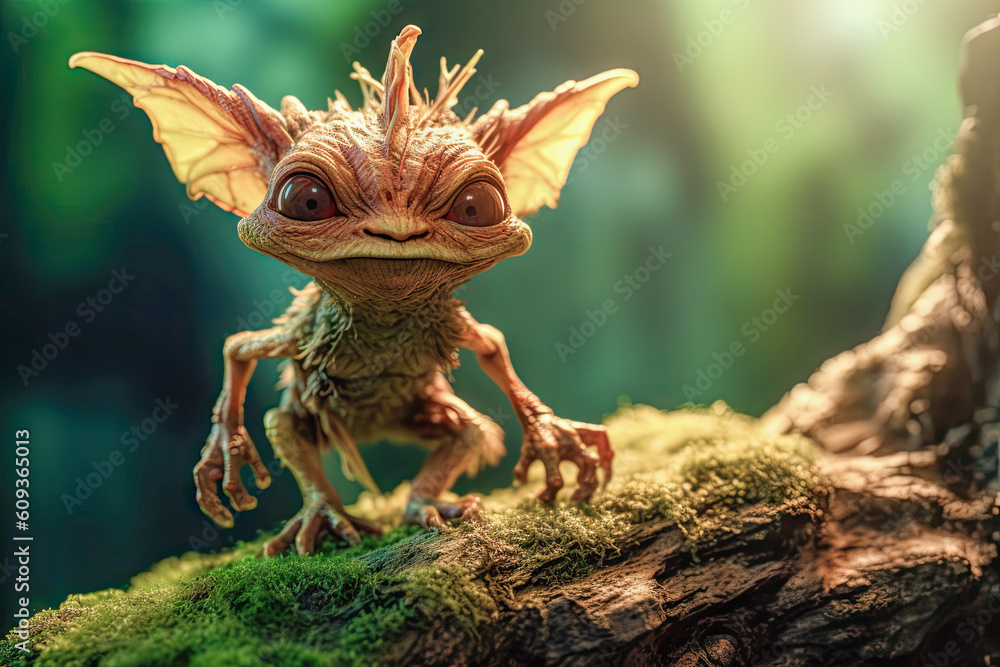Forest Dwelling Imp, a small, imaginary creature with its playful nature adds. Generative AI. Forest Dwelling Imp, a small, imaginary creature with its playful nature adds. Generative AI.