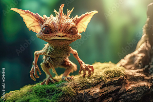 Forest Dwelling Imp  a small  imaginary creature with its playful nature adds. Generative AI.