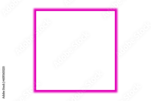 Neon pink frame png. Glowing frame on transparent background.