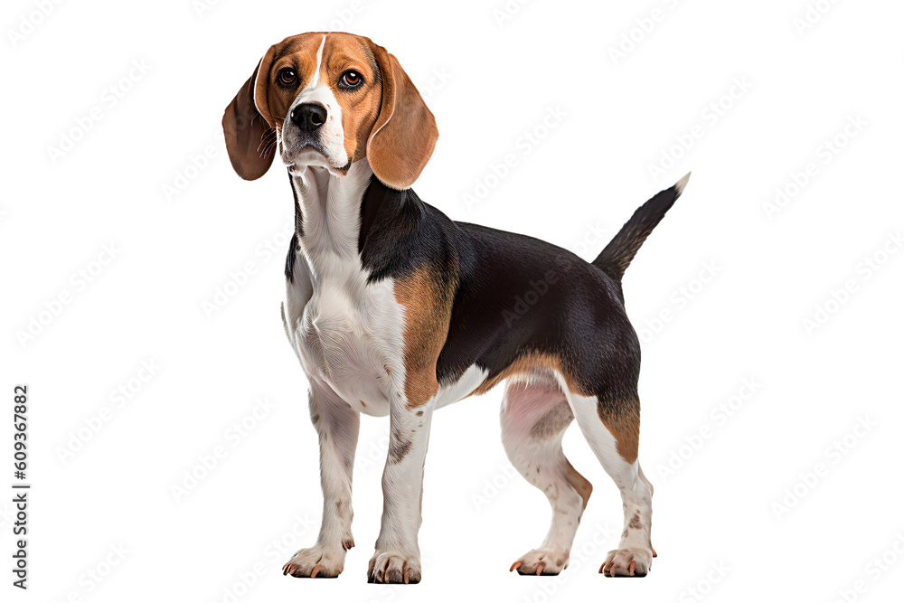 Beagle dog on the transparent background. Generative AI