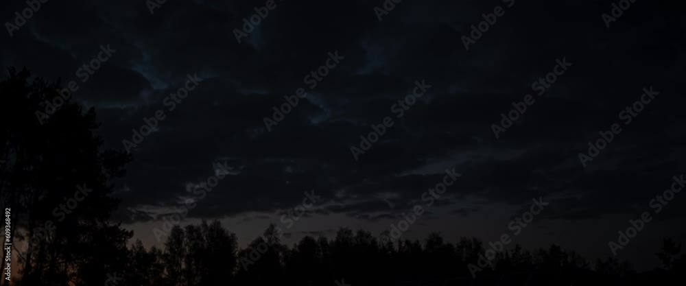 Timelapse of clouds over forest sunset anamorphic Timelapse of clouds over forest sunset anamorphic