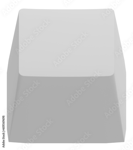 3d rendering of a white key cap isolated.