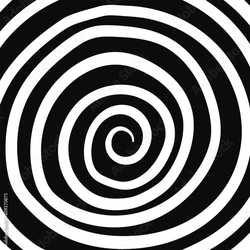 Swirl hypnotic black and white spiral. Monochrome abstract background. Vector flat geometric illustration.Template design for banner, website, template, leaflet, brochure, poster