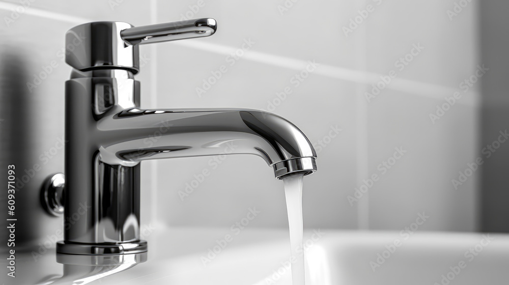 Faucet from which water flows Faucet from which water flows