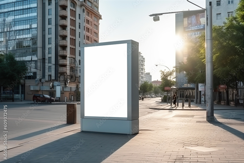 Blank billboard sign mockup, generative ai. Blank billboard sign mockup, generative ai.