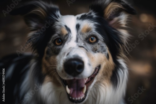 portrait of happy dog looking at the camera with its tongue hanging out, created with generative ai © Alfazet Chronicles