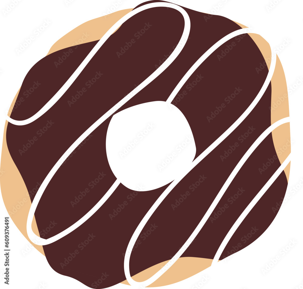 Fototapeta premium Doughnut art icon. Sweet chocolate Doughnuts. 