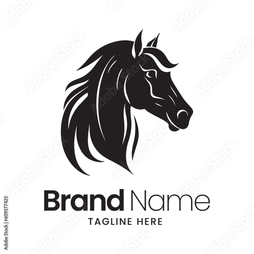 Horse vector logo  horse minimal logo  horse illustration  horse silhouette 