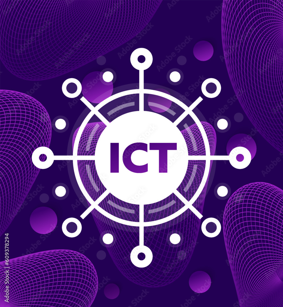 Obraz premium ICT, Information and communications technology vector illustration