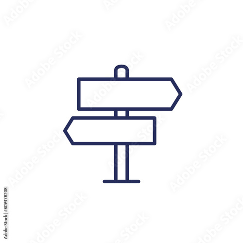 signpost line icon on white