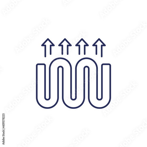 underfloor heating line icon with a pipe