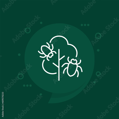 tree beetles line icon, vector