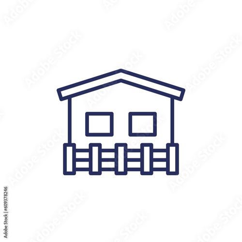 house and fence line icon