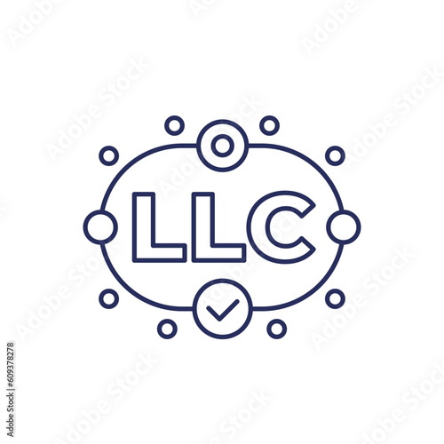 LLC line icon, Limited Liability Company