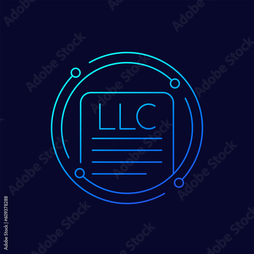 LLC icon, Limited Liability Company linear design