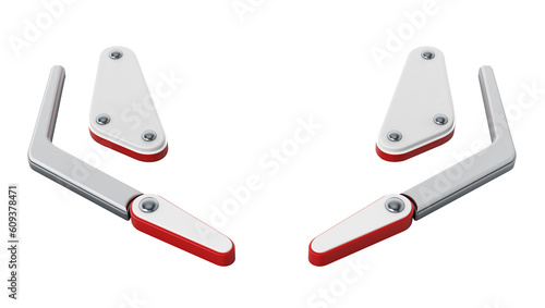 Cuadro en lienzo Pinball flippers and bumpers isolated on transparent background