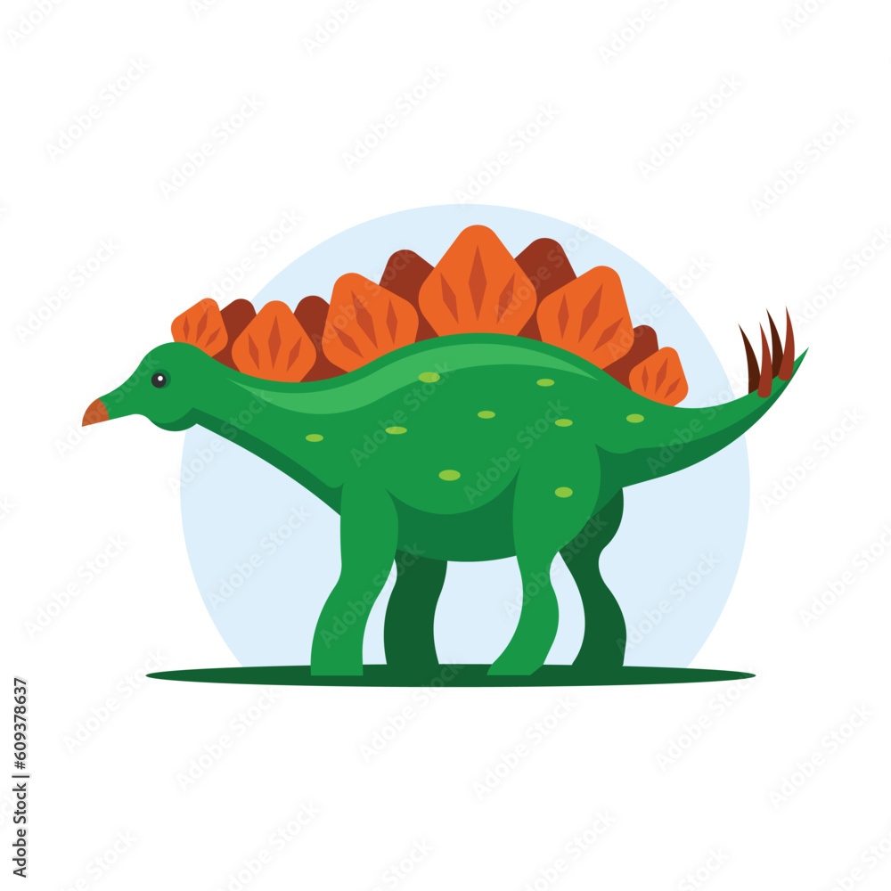 Cute dinosaur. Vector illustration in flat style. Isolated on white background.