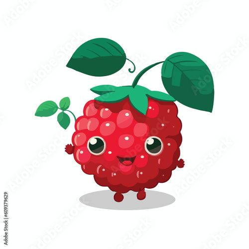vector cute raspberry cartoon style