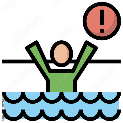 drown line icon,linear,outline,graphic,illustration
