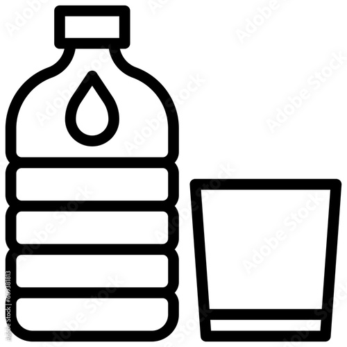 MINERAL WATER line icon,linear,outline,graphic,illustration