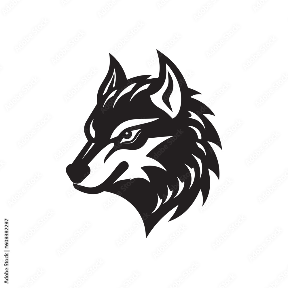 Wolf Vector logo, Wolf Illustration, Wolf black logo, Animal Logo, Vector Logo