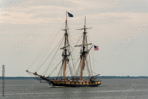 The USS Niagara Entering the Port Of Green Bay, Wisconsin