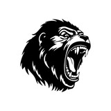 Captivating hand drawn gorilla logo design, featuring bold lines and fierce expression, representing resilience, determination, and primal instincts. A perfect blend of strength and elegaGenerative AI