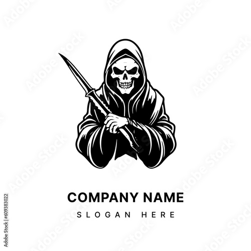 Captivating hand drawn depiction of the Grim Reaper, evoking a sense of intrigue and contemplation about the mysteries of life and the afterlife. Generative AI
