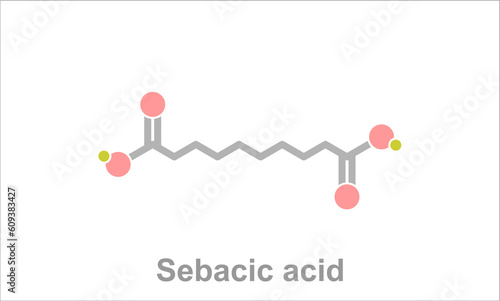 Simplified formula icon of sebacic acid.