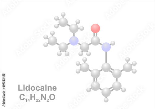 Simplified scheme of the lidocaine molecule.