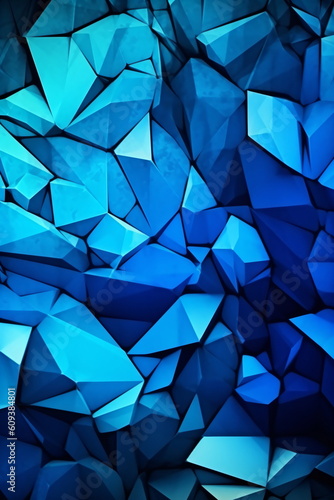 Abstrakter Polygon Hintergrund blau - mit KI erstellt
