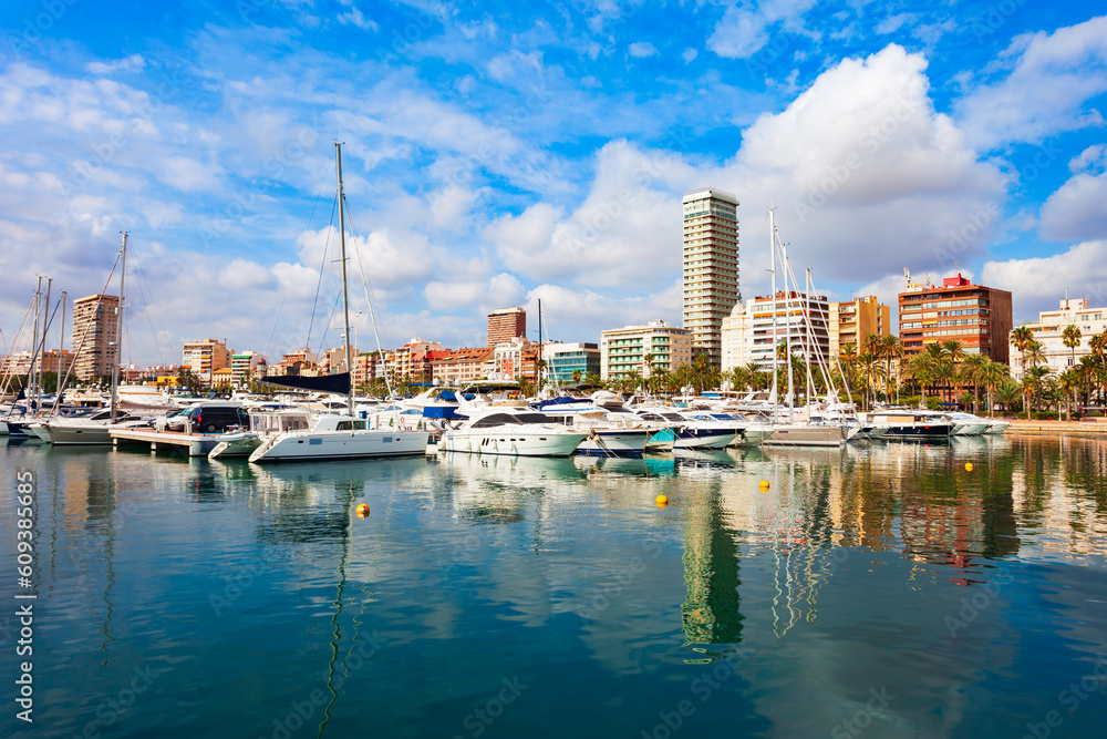 Marina of the Port of Alicante city, Spain