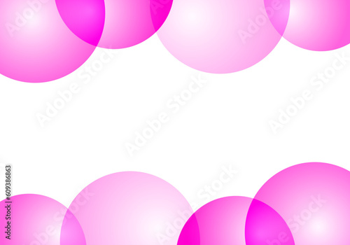 Plantilla de globos rosas sobre fondo central blanco