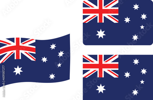 australian flag in the wind vector