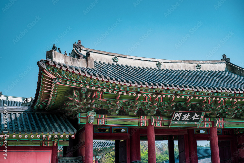 Seoul, Korean traditional architecture, sky, asian roof Seoul, Korean traditional architecture, sky, asian roof
