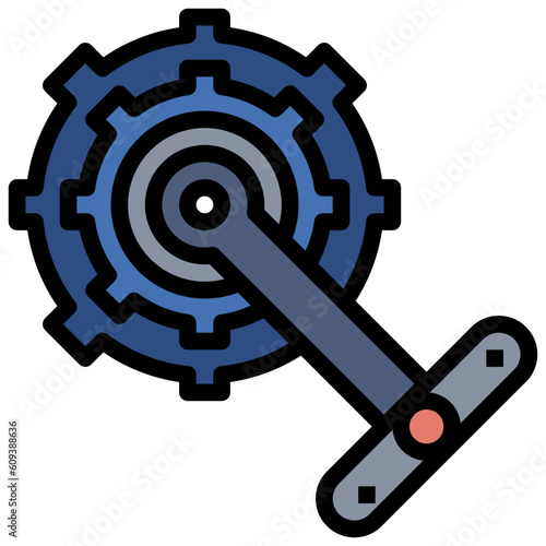 crank line icon,linear,outline,graphic,illustration