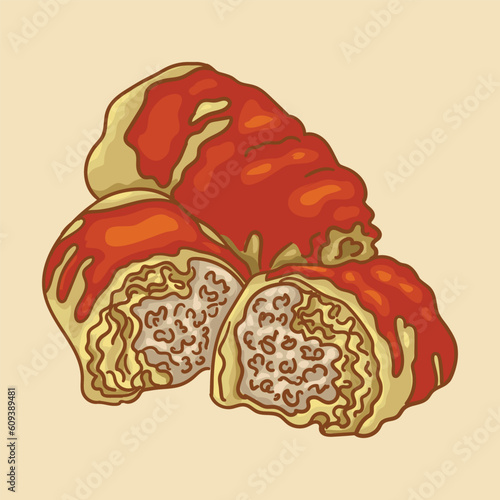 Golabki. Popular European dishes made of minced meat.