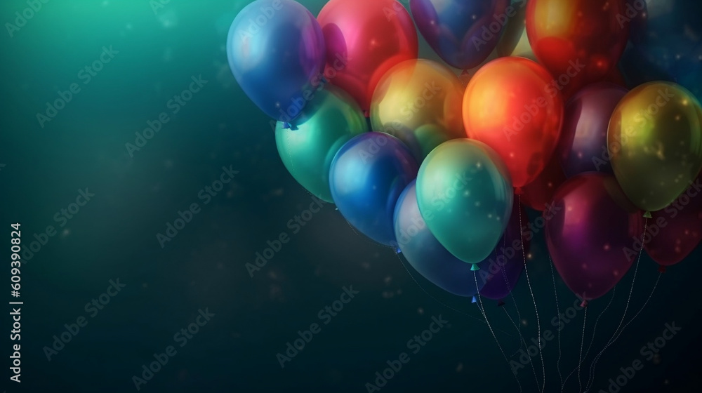 Festive background with balloons. Generative ai. Festive background with balloons. Generative ai.