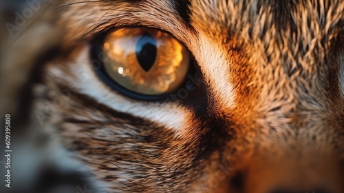 close up portrait of a bobcat expresive eyes