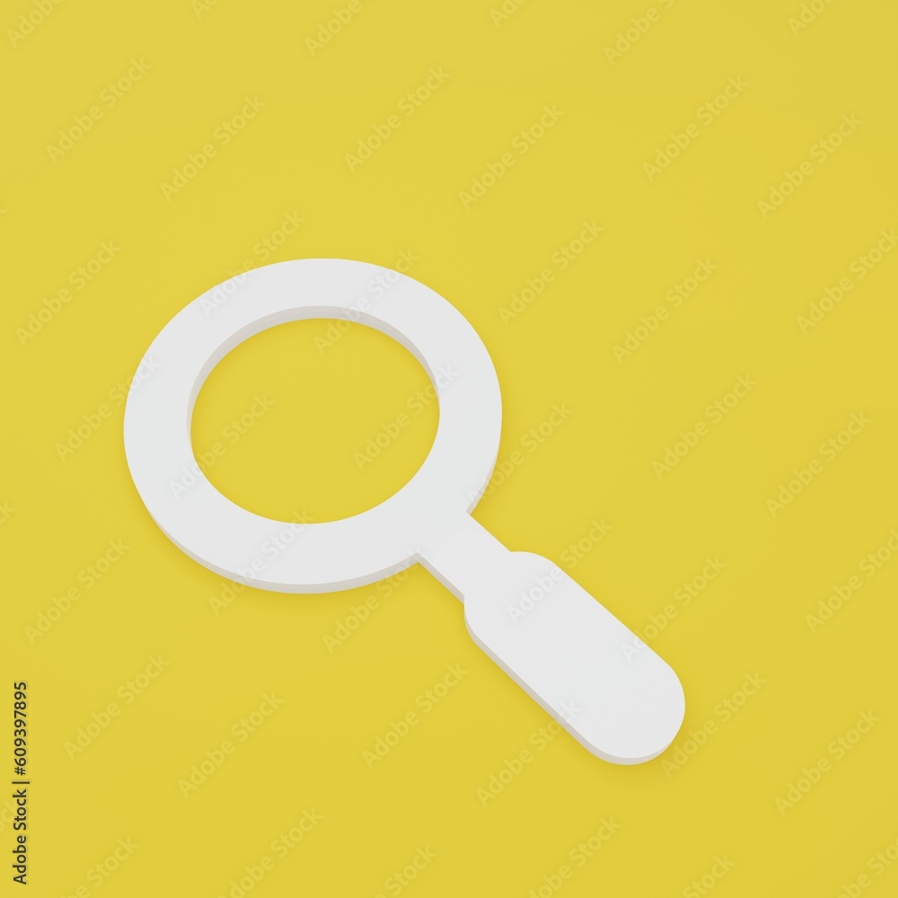Search icon with 3D illustration rendering a beautiful young orange background Search icon with 3D illustration rendering a beautiful young orange background